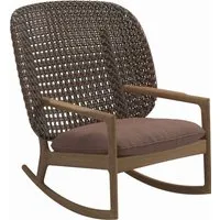gloster fauteuil à bascule kay high back - fife warm rose - osier brindle
