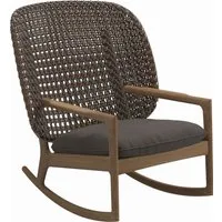 gloster fauteuil à bascule kay high back - robben charcoal - osier brindle