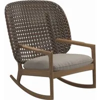 gloster fauteuil à bascule kay high back - dot oyster - osier brindle