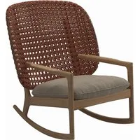 gloster fauteuil à bascule kay high back - blend sand - osier cuivre