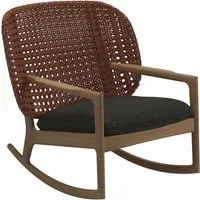 gloster fauteuil à bascule kay low back - tuck sable - osier cuivre