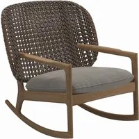 gloster fauteuil à bascule kay low back - robben grey - osier brindle