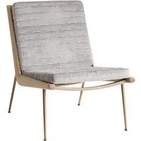 &tradition fauteuil lounge boomerang hm1 - nouvelles vagues silver rock t18011-002 - chêne huilé - laiton