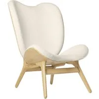 umage fauteuil a conversation piece highback - chêne - blanc teddy