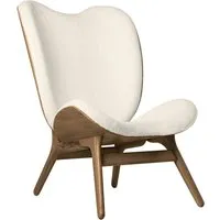 umage fauteuil a conversation piece highback - chêne foncé - blanc teddy