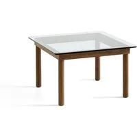 hay table basse kofi carrée - verre transparent - noyer verni (à base d'eau) - 60 x 60 cm