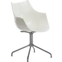 driade chaise avec accoudoirs meridiana - blanc - chrome