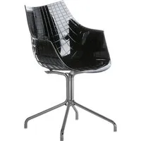 driade chaise avec accoudoirs meridiana - noir - chrome