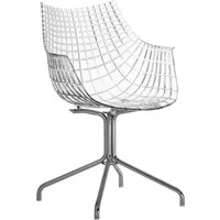 driade chaise avec accoudoirs meridiana - clair - chrome