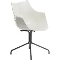 driade chaise avec accoudoirs meridiana - blanc - noir