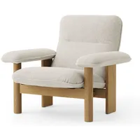 audo fauteuil lounge et ottoman brasilia - moss 0011 - chêne nature