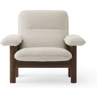 audo fauteuil lounge et ottoman brasilia - moss 0011 - chêne foncé