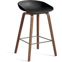 hay about a stool aas 32 eco noyer - noir - repose-pied acier inoxydable - hauteur d'assise 65 cm