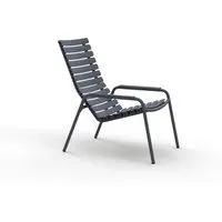 houe fauteuil lounge reclips - gris - avec accoudoirs en aluminium