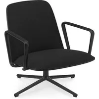 normann copenhagen fauteuil lounge pivotant pad low - noir/oceanic