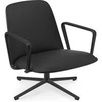 normann copenhagen fauteuil lounge pivotant pad low - noir/cuir ultra