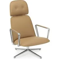 normann copenhagen fauteuil lounge pivotant pad high - chêne/cuir ultra