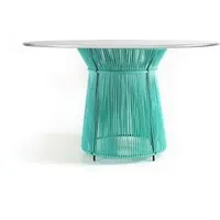 ames table de salle à manger caribe - turquoise / gris blanc