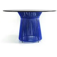 ames table de salle à manger caribe - bleu signal / noir