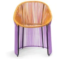 ames chaise de salle à manger cartagenas  - violet / miel/ noir