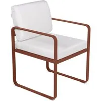fermob fauteuil lounge bellevie - 20 ocre rouge - blanc grisé