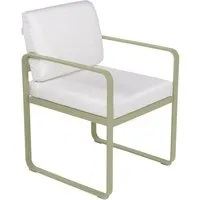 fermob fauteuil lounge bellevie - 65 vert tilleul - blanc grisé