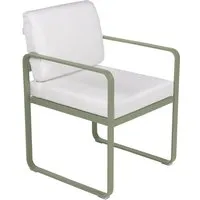 fermob fauteuil lounge bellevie - 82 cactus mat - blanc grisé