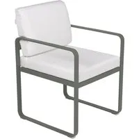 fermob fauteuil lounge bellevie - 48 romarin mat - blanc grisé