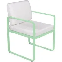 fermob fauteuil lounge bellevie - 83 vert opaline - blanc grisé