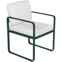fermob fauteuil lounge bellevie - 02 vert cèdre - blanc grisé