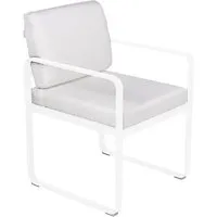 fermob fauteuil lounge bellevie - 01 blanc coton - blanc grisé