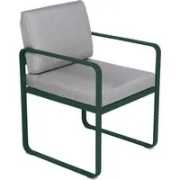 fermob fauteuil lounge bellevie - 02 vert cèdre - gris flanelle
