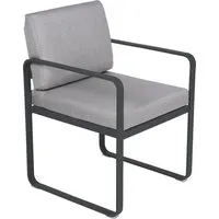 fermob fauteuil lounge bellevie - 47 anthracite mat - gris flanelle