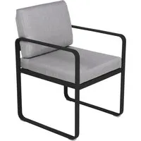 fermob fauteuil lounge bellevie - 42 réglisse - gris flanelle