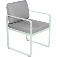 fermob fauteuil lounge bellevie - a7 menthe glaciale - gris flanelle