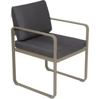 fermob fauteuil lounge bellevie - 14 muscade - gris graphite