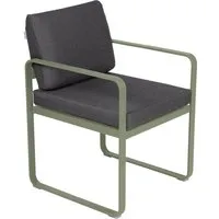fermob fauteuil lounge bellevie - 82 cactus mat - gris graphite