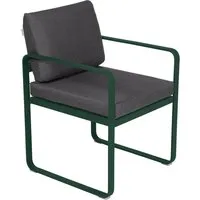 fermob fauteuil lounge bellevie - 02 vert cèdre - gris graphite