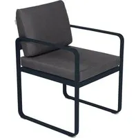 fermob fauteuil lounge bellevie - 92 bleu abysse - gris graphite