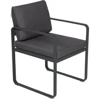 fermob fauteuil lounge bellevie - 47 anthracite mat - gris graphite