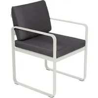 fermob fauteuil lounge bellevie - a5 gris argile - gris graphite