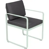 fermob fauteuil lounge bellevie - a7 menthe glaciale - gris graphite