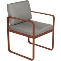 fermob fauteuil lounge bellevie - 20 ocre rouge - b8 gris taupe