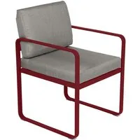 fermob fauteuil lounge bellevie - 43 chili mat - b8 gris taupe