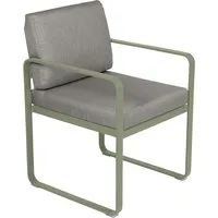 fermob fauteuil lounge bellevie - 82 cactus mat - b8 gris taupe
