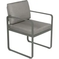 fermob fauteuil lounge bellevie - 48 romarin mat - b8 gris taupe