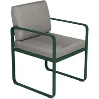 fermob fauteuil lounge bellevie - 02 vert cèdre - b8 gris taupe