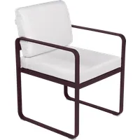 fermob fauteuil lounge bellevie - b9 cerise noire - blanc grisé