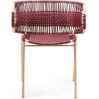 ames chaise avec accoudoirs cielo stacking - rouge / rose sable