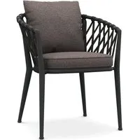 b&b italia fauteuil à accoudoirs tressé erica - anthracite - leila 280 tortora